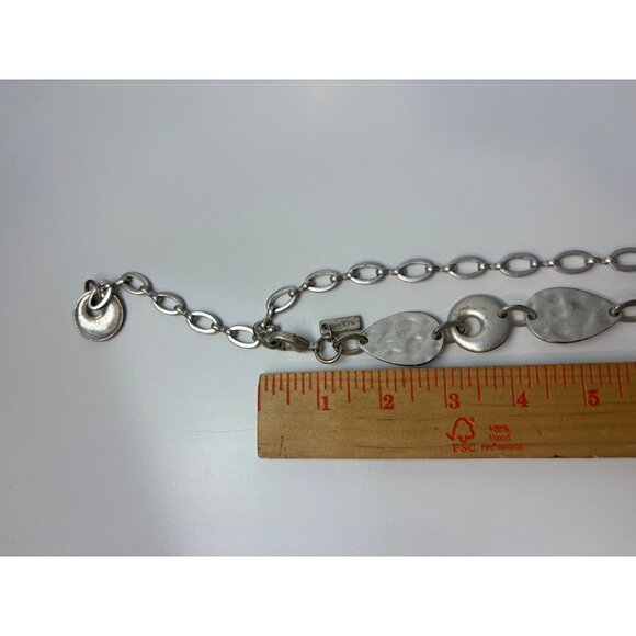 Chicos Long Silver-Tone Geometric Link Necklace With Unique Shapes 44” - Picture 6 of 6